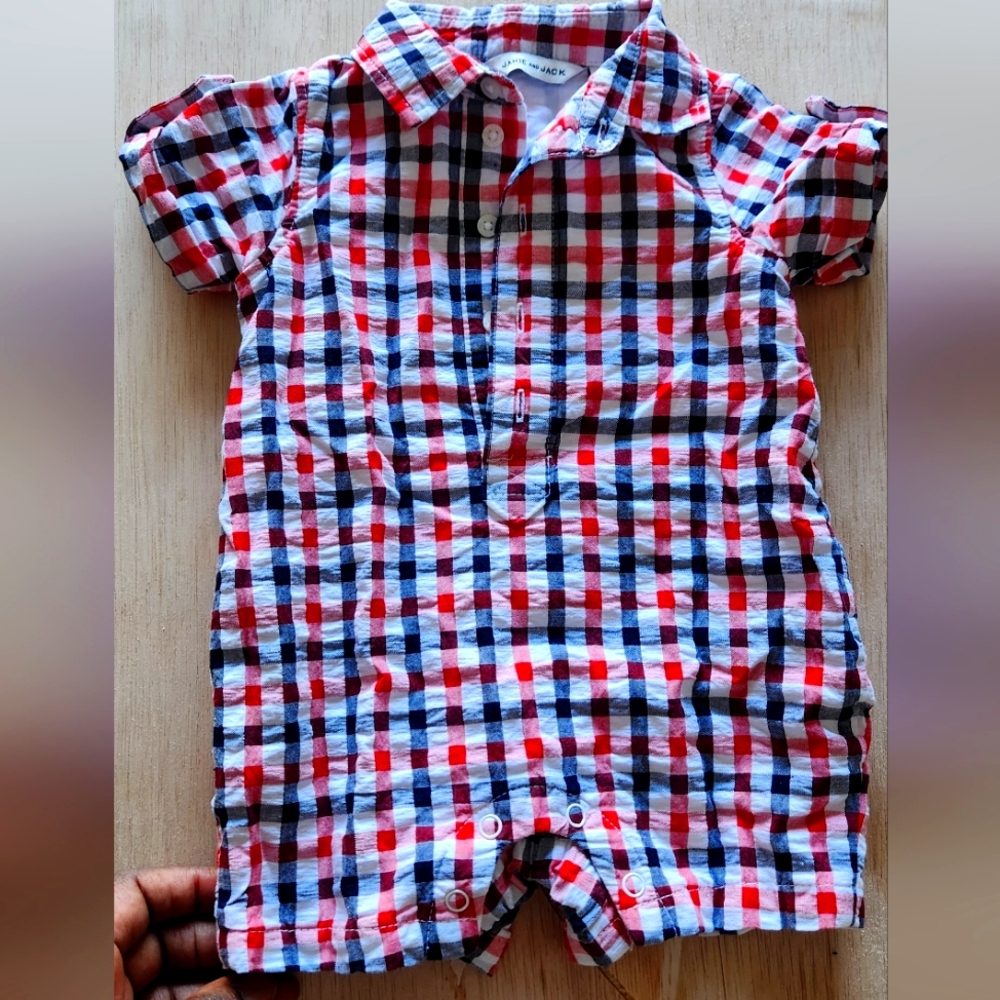 The Gingham Seersucker Baby Romper